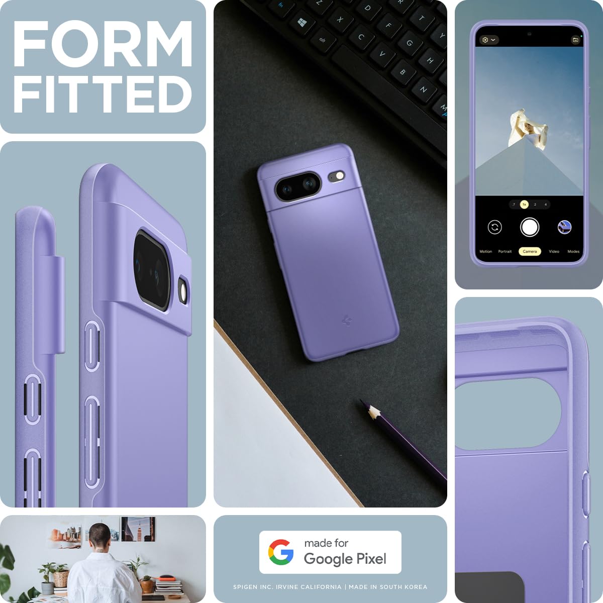 Amazon | Spigen Google Pixel 8 ケース 極薄 レンズ保護 擦り傷防止